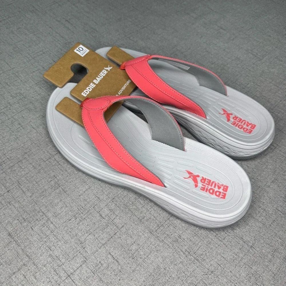 Eddie Bauer Break Point Flip Flops Coral Sandals Summer Comfy Walking 10 NWT - Picture 7 of 9